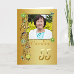 Golden Garden 55. Foto Geburtskarte Karte