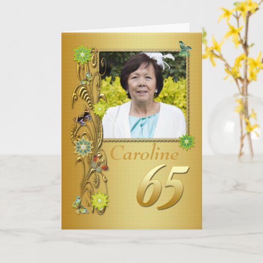 Golden Garden 65. Foto Geburtskarte Karte (Gelbe Blume)