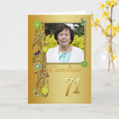 Golden Garden 71. Foto Geburtstagskarte Karte (Gelbe Blume)