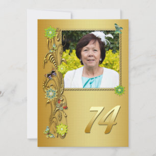 Golden Garden 74. Geburtstagsfeier Einladung