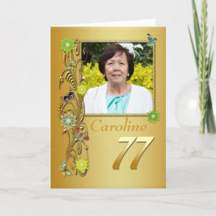 Golden Garden 77. Foto Geburtskarte Karte