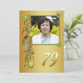 Golden Garden 79. Geburtstagsfeier Einladung (Stehend Vorderseite)