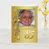 Golden Garden 85. Foto Geburtskarte Karte (Gelbe Blume)