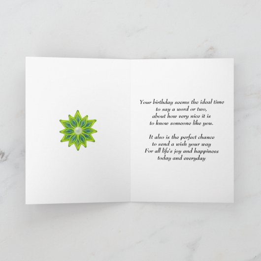 Golden Garden 93. Foto Geburtskarte Karte (Innenseite)