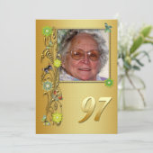 Golden Garden 97. Geburtstagsfeier Einladung (Stehend Vorderseite)