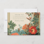 Golden Garden Frame Blumenhochzeit Dankeskarte (Vorderseite)