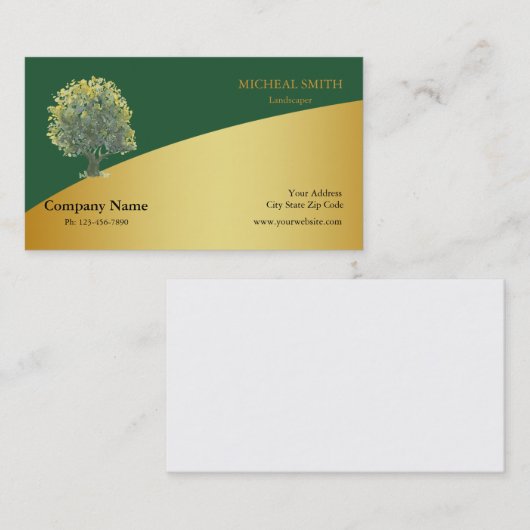 Golden Garden Garden Garden Garden Pflege und Land Visitenkarte (Vorne/Hinten)