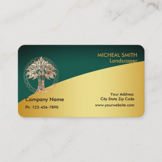 Golden Garden Garden Garden Garden Pflege und Land Visitenkarte (Vorderseite)