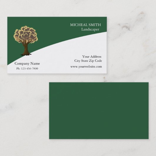 Golden Garden Garden Garden Garden Pflege und Land Visitenkarte (Vorne/Hinten)