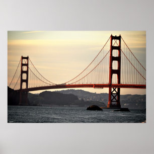Golden Gate am Sonnenuntergang Poster