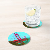 Golden_Gate_Bridge_2015_0422 Runder Pappuntersetzer (Vor Ort)