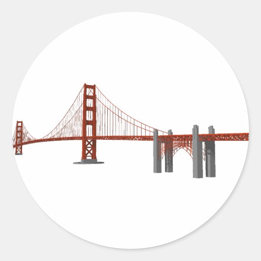 Golden Gate Bridge: 3D-Modell: Runder Aufkleber (Vorderseite)