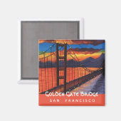 Golden Gate Bridge | Acrylmalerei | Magnet (Vorderseite/Rückseite)