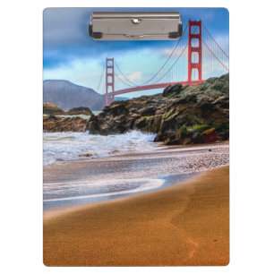 Golden gate bridge am Sonnenuntergang Klemmbrett