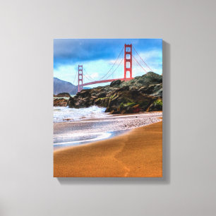 Golden gate bridge am Sonnenuntergang Leinwanddruck