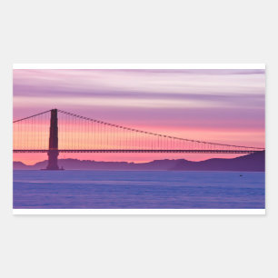 Golden gate bridge am Sonnenuntergang Rechteckiger Aufkleber