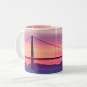Golden gate bridge am Sonnenuntergang Zweifarbige Tasse (Vorderseite Links)