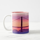 Golden gate bridge am Sonnenuntergang Zweifarbige Tasse (Links)
