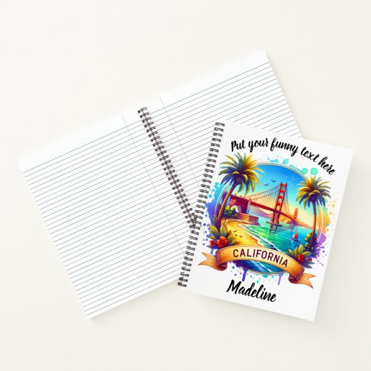 Golden Gate Bridge am Strand bei Sonnenuntergang Notizblock (Innenseite)