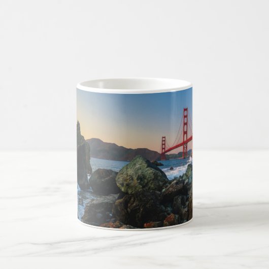 Golden gate bridge an Dämmerung | San Francisco Kaffeetasse (Mittel)