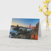 Golden gate bridge an Dämmerung | San Francisco Karte (Gelbe Blume)