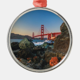 Golden gate bridge an Dämmerung   San Francisco Ornament Aus Metall