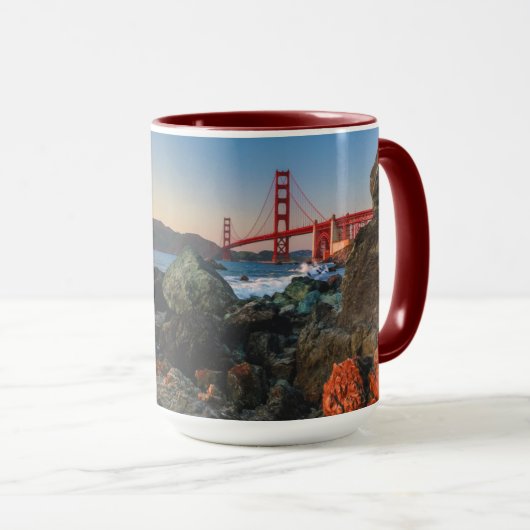 Golden gate bridge an Dämmerung | San Francisco Tasse (VorderseiteRechts)