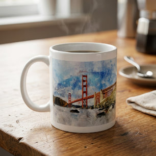 Golden Gate Bridge Aquarell in San Francisco Kaffeetasse