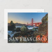 Golden Gate Bridge at Dusk | San Francisco Postkarte (Vorne/Hinten)