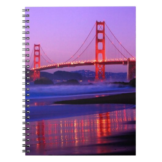 Golden gate bridge auf Bäcker-Strand am Notizblock (Vorderseite)