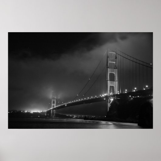 Golden Gate Bridge B&W Poster (Vorne)