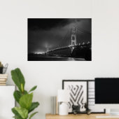 Golden Gate Bridge B&W Poster (Heimbüro)