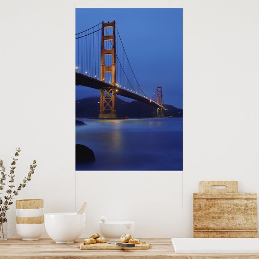 Golden Gate Bridge bei Nacht Poster (Küche)