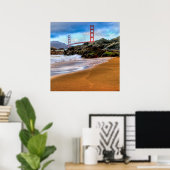 Golden Gate Bridge bei Sonnenuntergang Poster (Heimbüro)