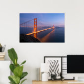 Golden Gate Bridge bei Sonnenuntergang Poster (Heimbüro)