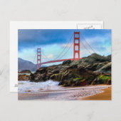 Golden Gate Bridge bei Sonnenuntergang Postkarte (Vorne/Hinten)
