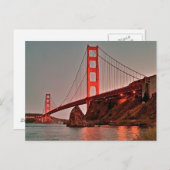 Golden Gate Bridge bei Sonnenuntergang Postkarte (Vorne/Hinten)