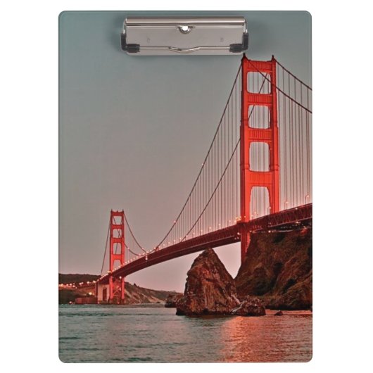 Golden gate bridge bei Sun unten Klemmbrett (Vorderseite)