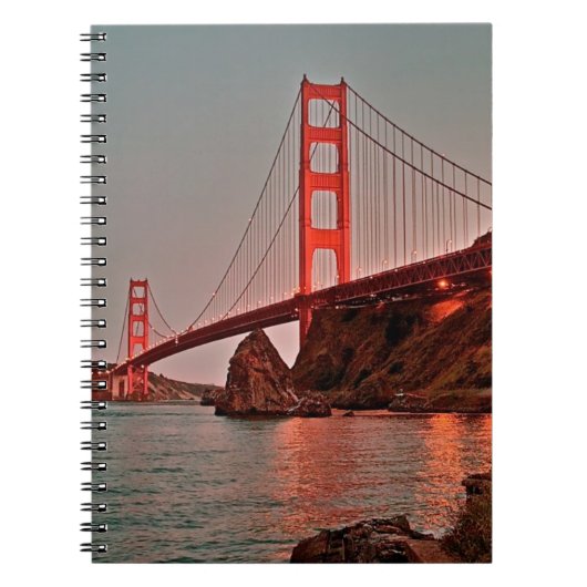 Golden gate bridge bei Sun unten Notizblock (Vorderseite)
