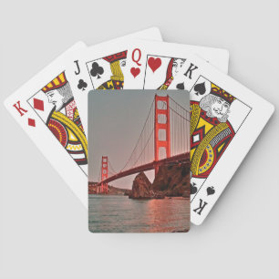 Golden gate bridge bei Sun unten Spielkarten