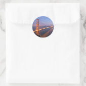 Golden Gate Bridge bei Sunset-Aufklebern Runder Aufkleber (Tasche)