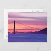 Golden Gate Bridge bei Sunset Postkarte (Vorne/Hinten)