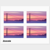 Golden Gate Bridge bei Sunset Rechteckiger Aufkleber (Blatt)