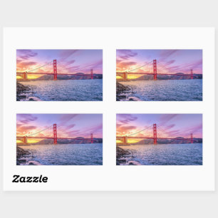 Golden Gate Bridge, berühmtes Wahrzeichen, Rechteckiger Aufkleber