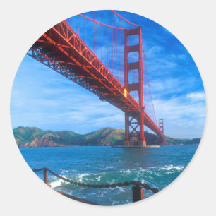Golden Gate Bridge, California Runder Aufkleber