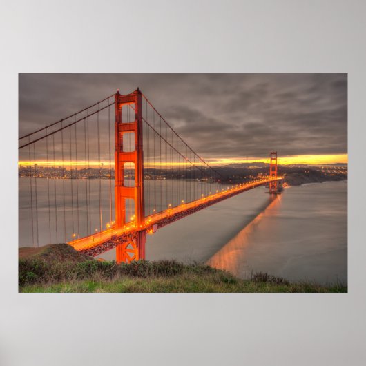 Golden Gate Bridge Erie Sunrise Poster (Vorne)