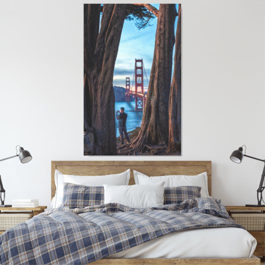Golden Gate Bridge Frame by Trees Leinwanddruck (Insitu (Schlafzimmer))