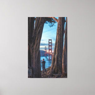Golden Gate Bridge Frame by Trees Leinwanddruck
