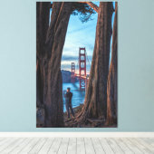 Golden Gate Bridge Frame by Trees Leinwanddruck (Insitu (Holzboden))