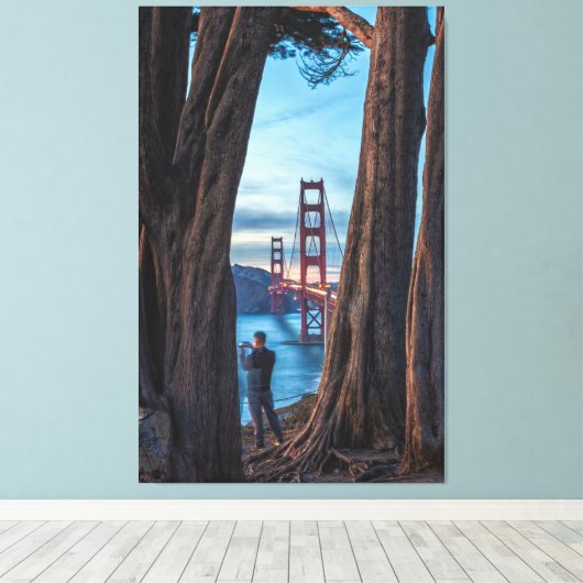 Golden Gate Bridge Frame by Trees Leinwanddruck (Insitu (Holzboden))